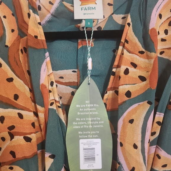 Farm Rio Green Bananas Wrap Dress - Picture 4 of 7